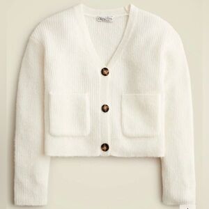 J. Crew Crewcuts Girls Ivory/Cream Cardigan Sweater. Size Large (10-11).